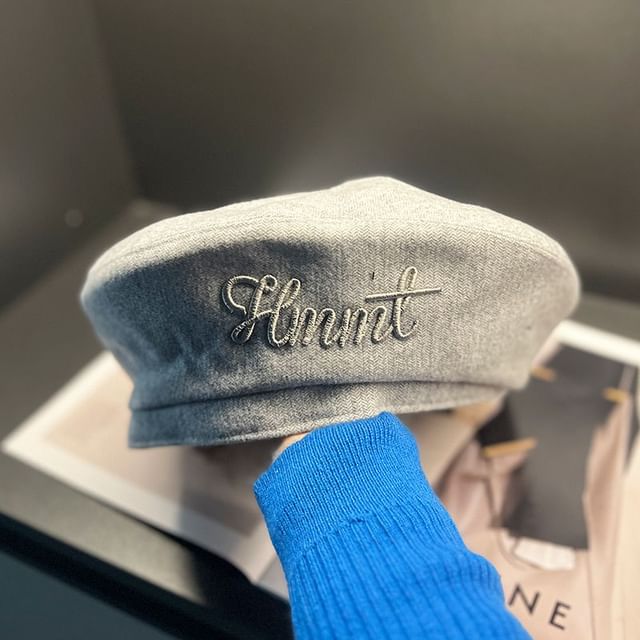 Embroidered Lettering Beret