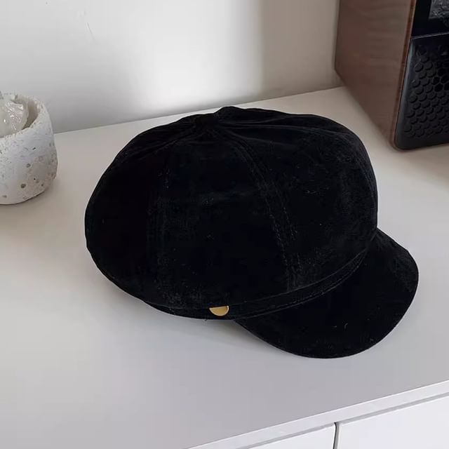 Cap Suede Newsboy Faux Plain