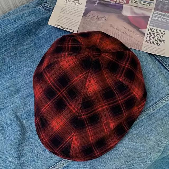 Flat Plaid Cap