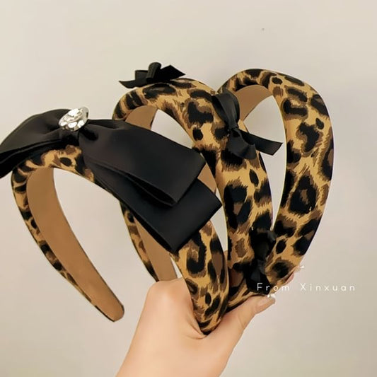 Bow Accent Leopard Print Headband (Various Design)