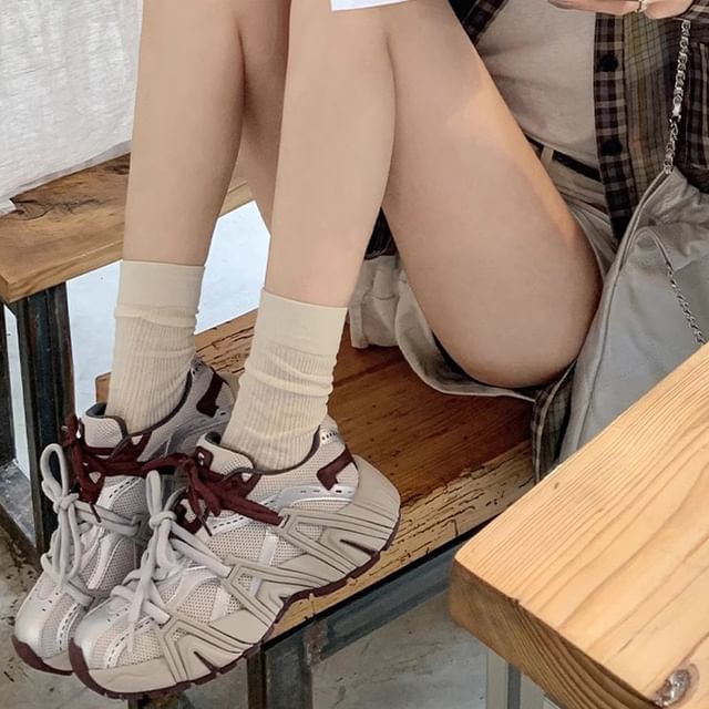 Platform Sneakers Lace-Up