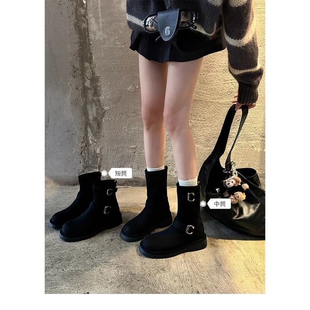 Boots Suede Buckled Designs) (Various Faux