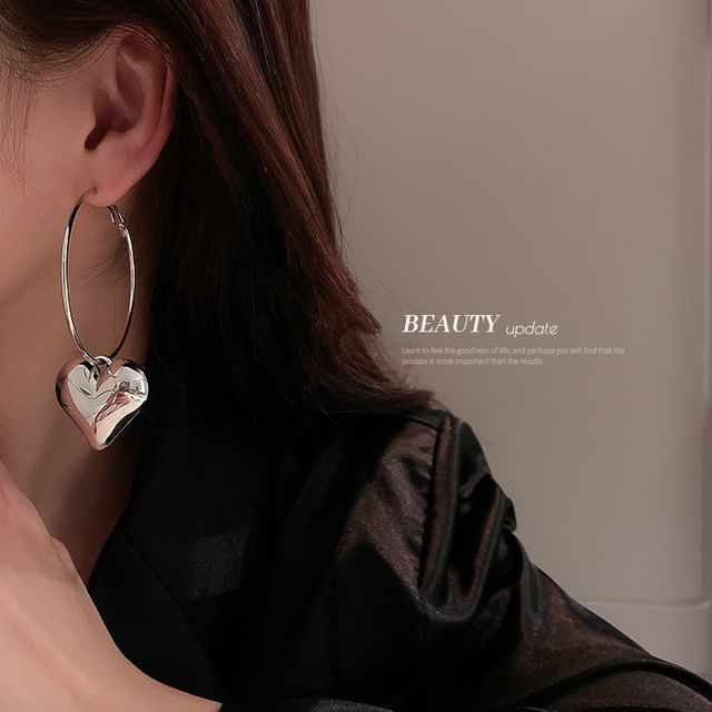 Alloy Heart Designs) Dangle (Various Hoop Earring