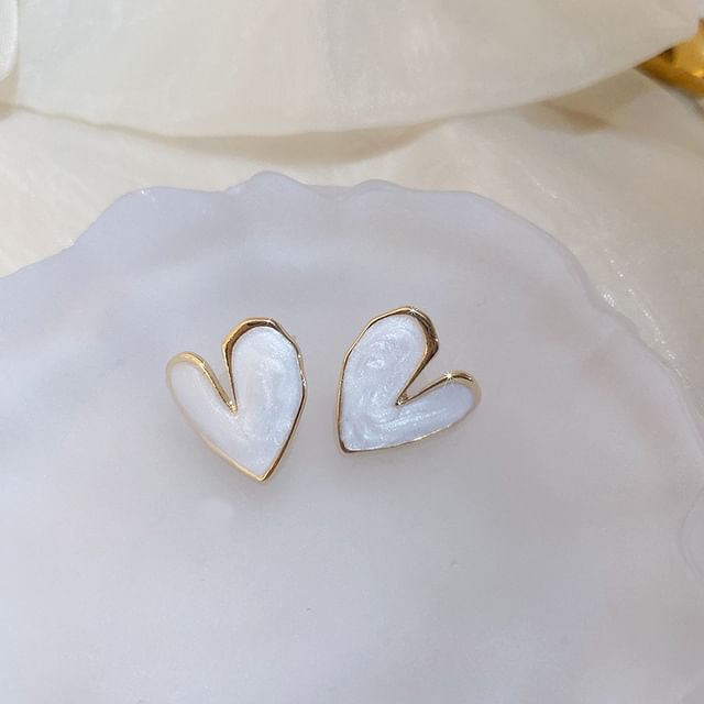 / Ear Asymmetrical Stud Leaf Glaze Heart Cuff Alloy Earring Dangle Butterfly