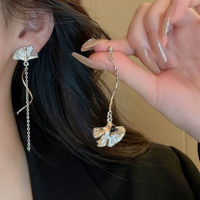 / Ear Asymmetrical Stud Leaf Glaze Heart Cuff Alloy Earring Dangle Butterfly