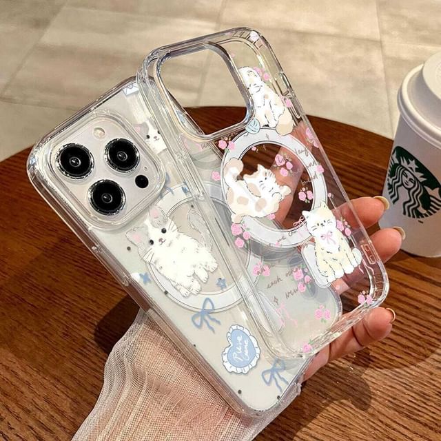 MagSafe) with Cat Phone Magnetic Case (Compatible