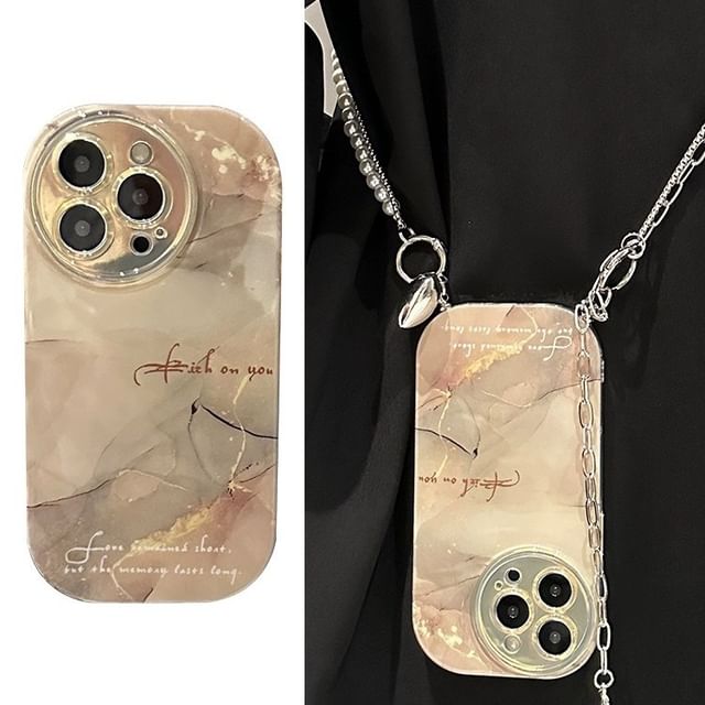 Case Marble Phone Print Lanyard