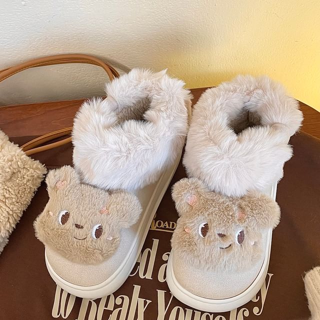 Bear Fluffy Short Snow Boots