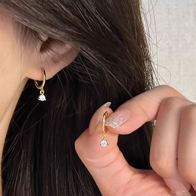 Rhinestone Drop Earring Alloy