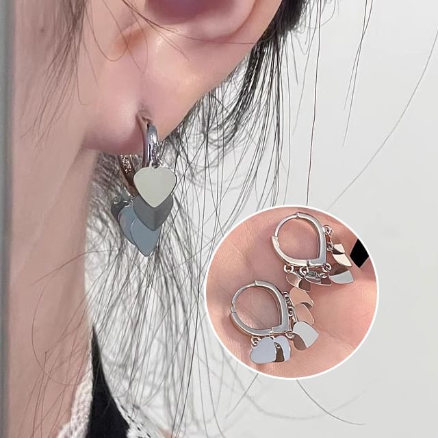 Earring Alloy Heart Drop