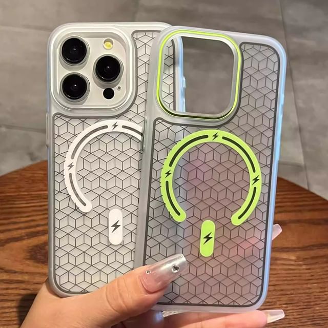 (Compatible Phone Geometric with Magnetic Case MagSafe)