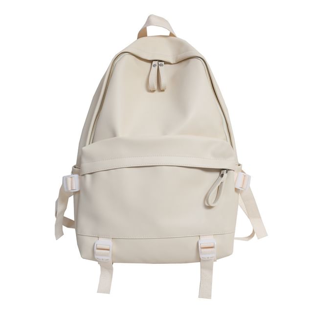 Backpack Leather Faux Multi-Pocket