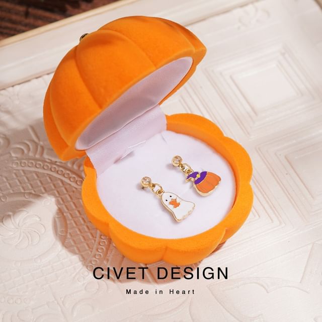 Pumpkin Box Velvet Jewelry + Phantom Halloween Earring