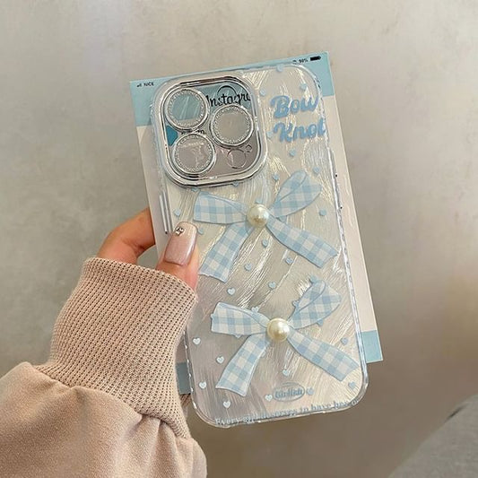 Bow Decoration Set / Phone Faux Case Pearl Adhesive