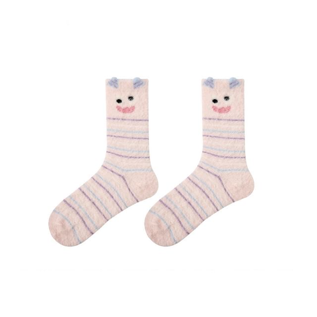 Cartoon Print Knit Socks