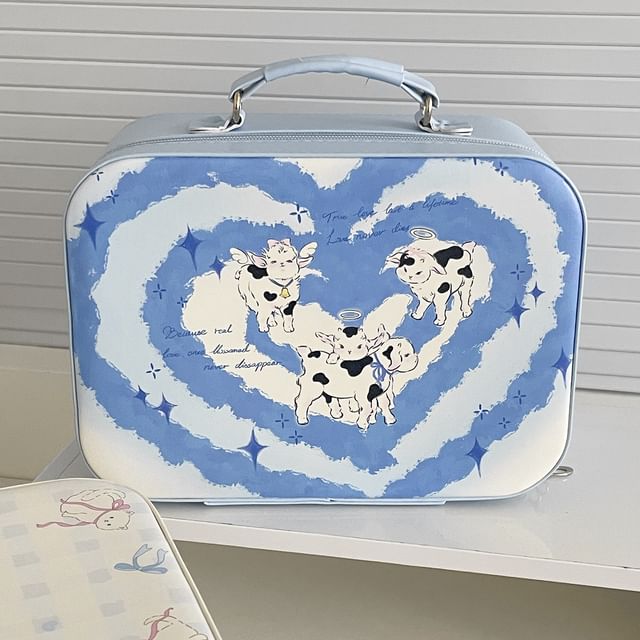 Animal Faux Leather Boxy Makeup Bag (Various Designs)