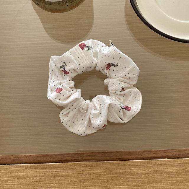 Bow / Floral Print Scrunchie