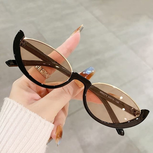 Semi-Rimless Sunglasses Small Oval