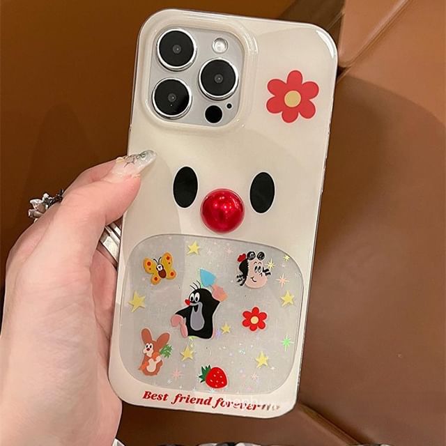 Phone Bead Decoration / Adhesive Cartoon Set Case