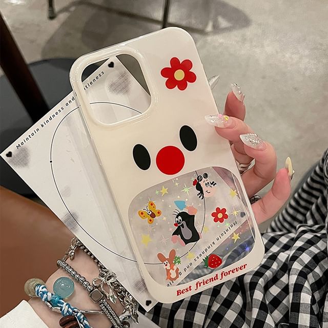 Phone Bead Decoration / Adhesive Cartoon Set Case