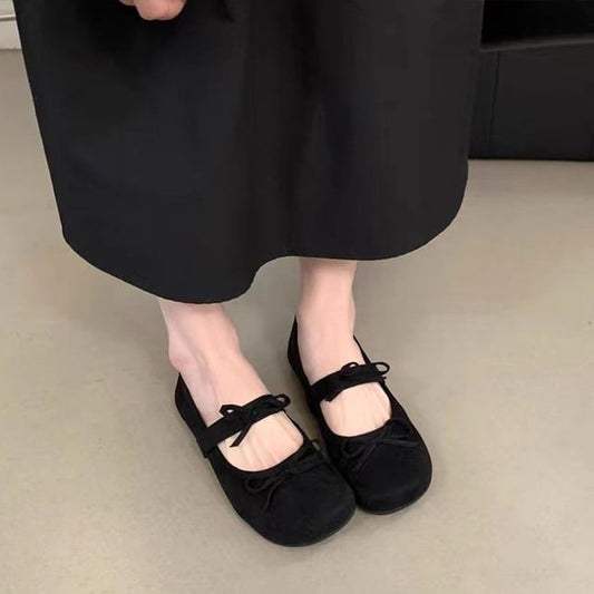 Mary Bow Jane Flats Accent Plain