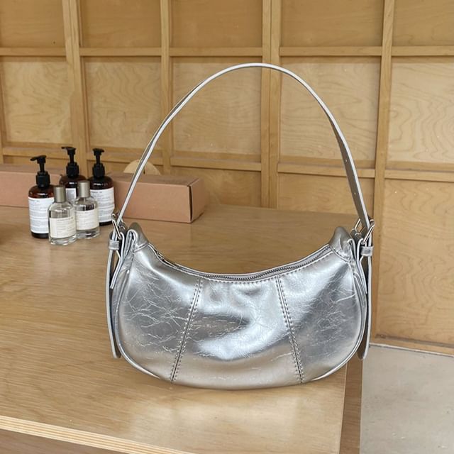 Bag Leather Faux Crescent Shoulder