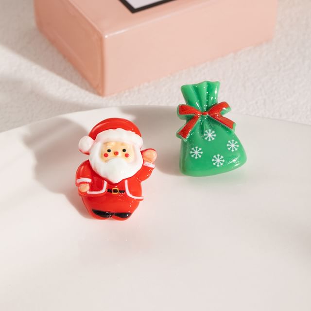 Christmas Cartoon Asymmetrical Resin Stud Earring