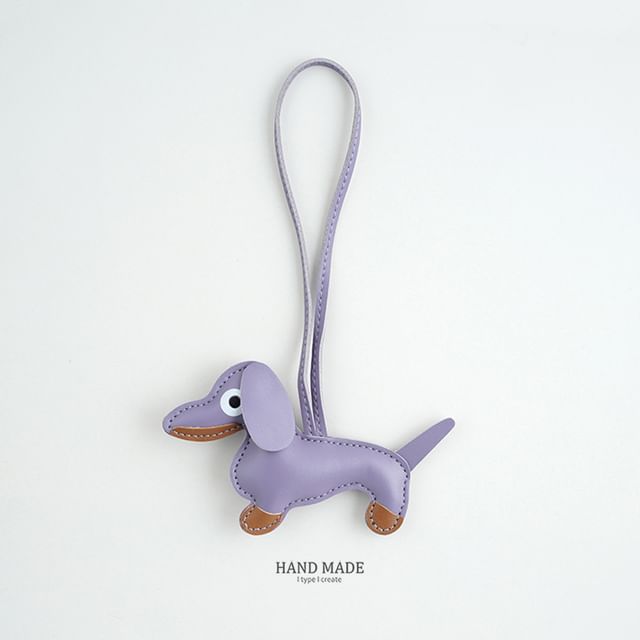 Faux-Leather Dachshund Bag Charm / Key Ring