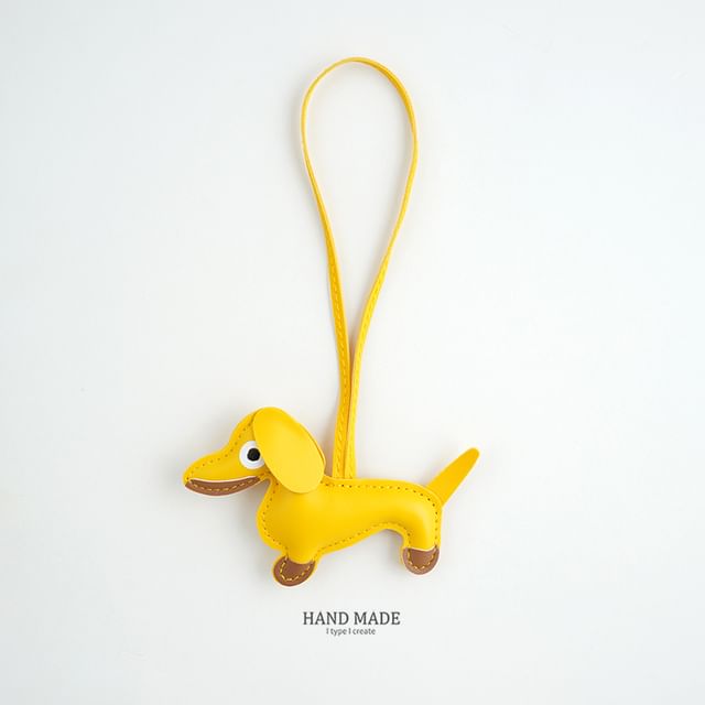 Faux-Leather Dachshund Bag Charm / Key Ring