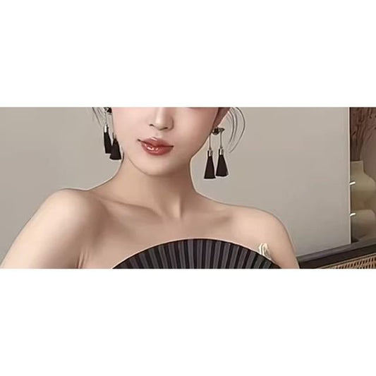 Drop Tassel Rhinestone Set Hair Earring Stick /