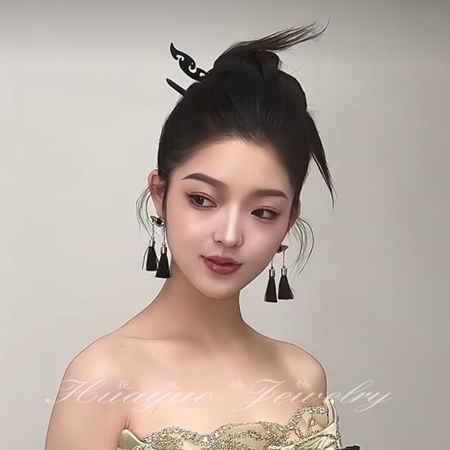 Drop Tassel Rhinestone Set Hair Earring Stick /