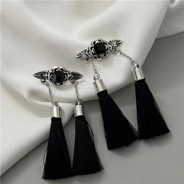Drop Tassel Rhinestone Set Hair Earring Stick /