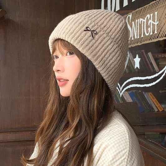 Beanie Metal Knit Bow