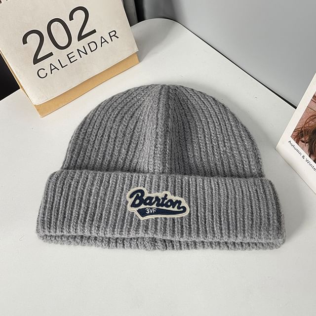 Beanie Lettering Knit Applique