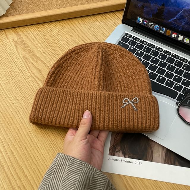 Beanie Metal Knit Bow