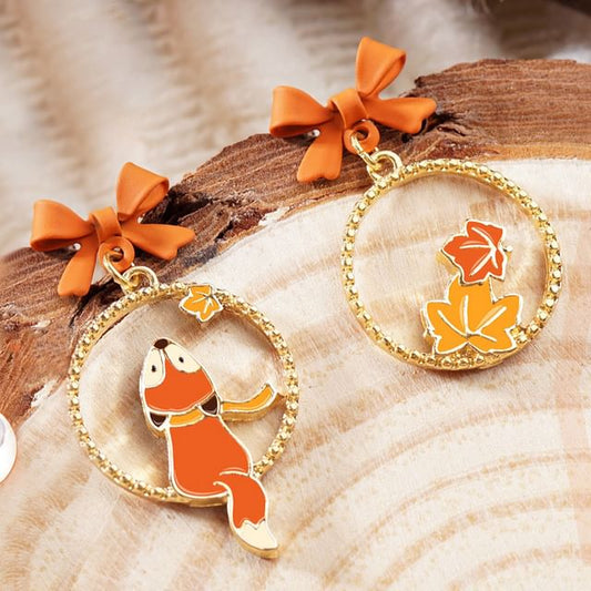 Fox Hoop Earring / Clip On Earring