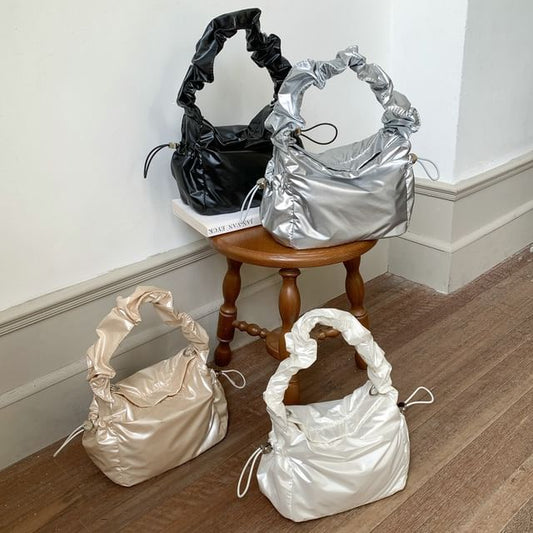 Drawstring Bag Ruched Shoulder