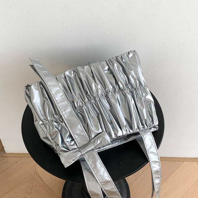 Tote Bow Ruched Bag