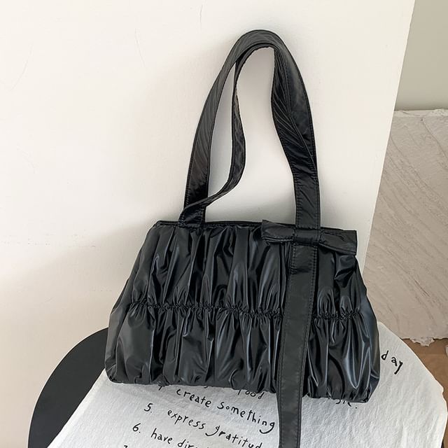 Tote Bow Ruched Bag