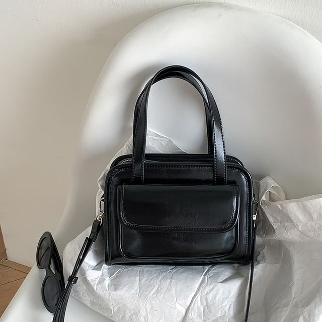 Faux Crossbody Leather Bag Multi-Pocket