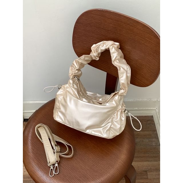 Drawstring Bag Ruched Shoulder
