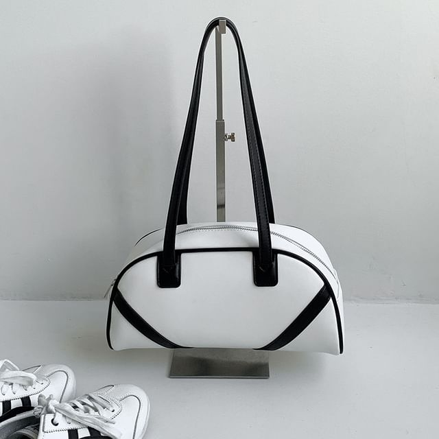 Bag Faux Leather Bowler Striped