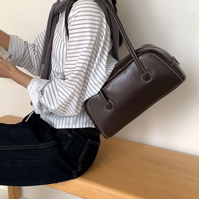 Faux Bag Leather Tote