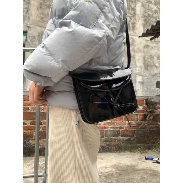 Flap Bag Bow Faux Leather Crossbody