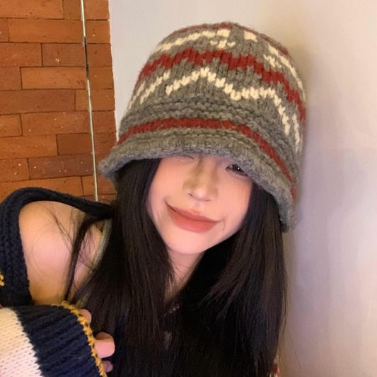 Patterned Bucket Hat Knit