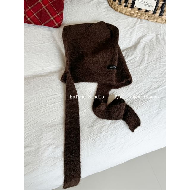 Ear Knit Cat Bonnet Hat