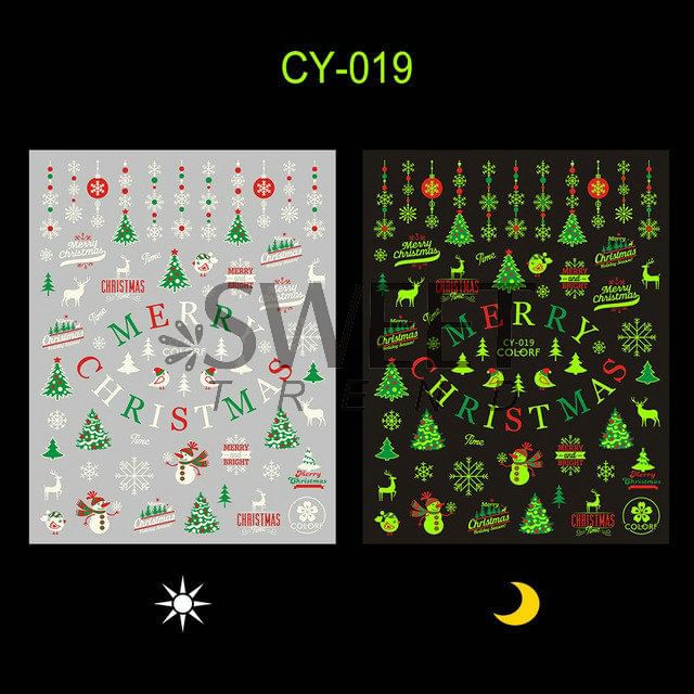 Christmas Fluorescent Nail Art Stickers