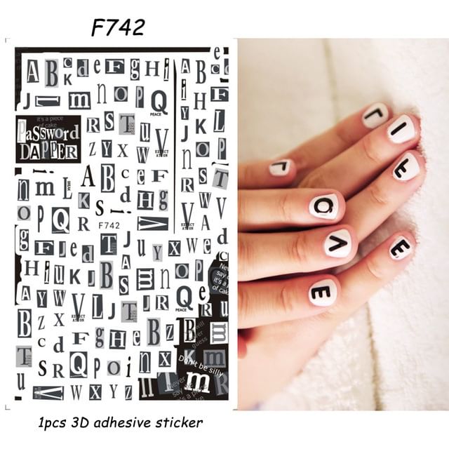 Bug Lettering Nail Art Stickers (Various Designs)