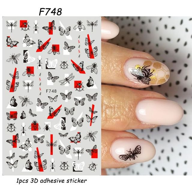 Bug Lettering Nail Art Stickers (Various Designs)