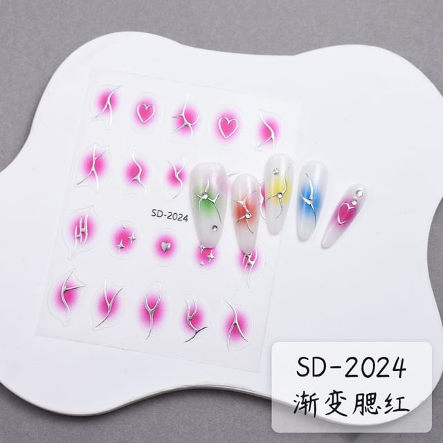 Metallic Gradient Nail Art Stickers (Various Designs)